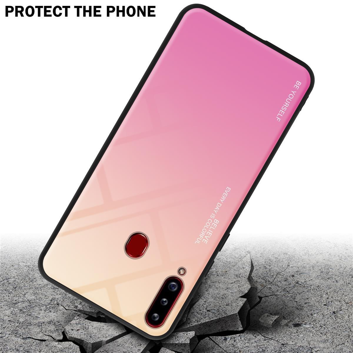 Thumbnail - Cadorabo TPU 2 Farben Glas Cover (Samsung Galaxy A20s), Smartphone Hülle, Schwarz