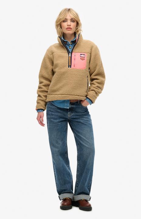 Produktbild Superdry Vintage Retro Fleecepullover mit halblangem Reissverschluss (L)