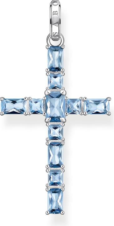 Produktbild Thomas Sabo Anhänger Kreuz Aqua Steine silber (925er Silber)