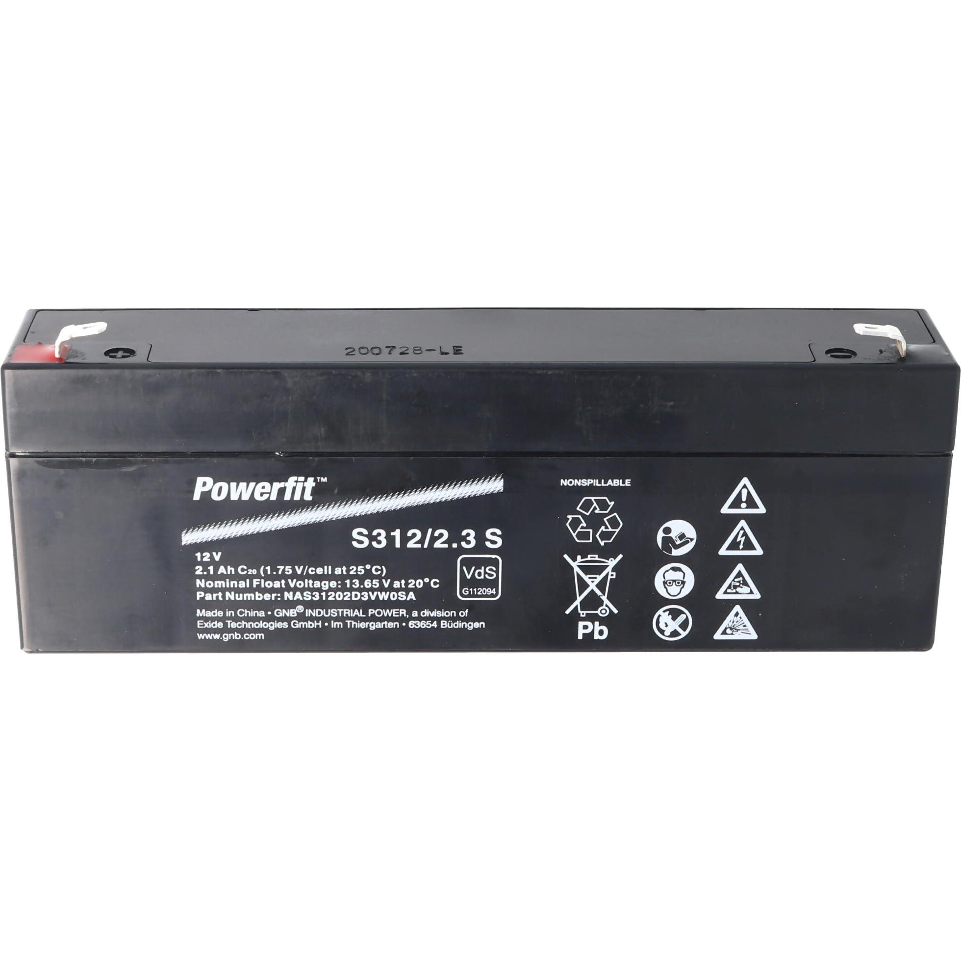 Thumbnail - Exide, Fahrzeugbatterie, Powerfit S312/2.3 S Blei Akku 12 Volt mit 2100mAh (12 V, 2.10 Ah)