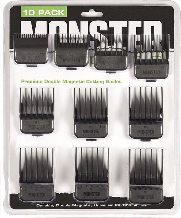 Monster Clippers Aufsteckkamm-Set 10-teilig Schwarz (10 x)