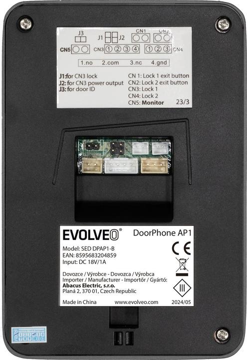 Actual product image Evolveo DoorPhone AP1-2 black / Wired video door intercom with application (App, Cable)