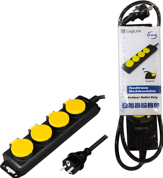 Produktbild LogiLink Feuchtraum-Steckdosenleiste (4 x, CEE 7/3)
