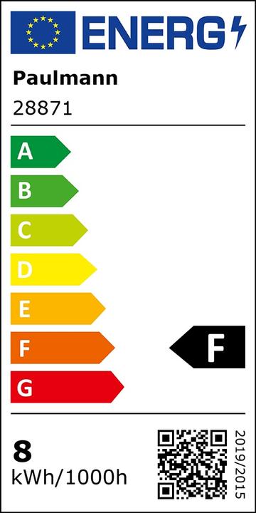 Energie-Label Paulmann Allgebrauchslampe 3er Set (E27, 8 W, 806 lm, 3 x, F)