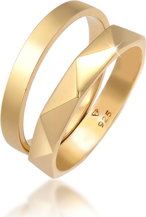 Image du produit Elli Bandring 2er Set Hexagon Look (56, Argent 925)