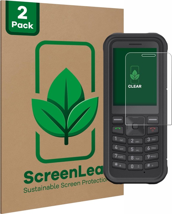 Actual product image ScreenLeaf Screen Protector sustainable Screen Protection, clear, anti-scratch (2 Piece, Sonim XP100)