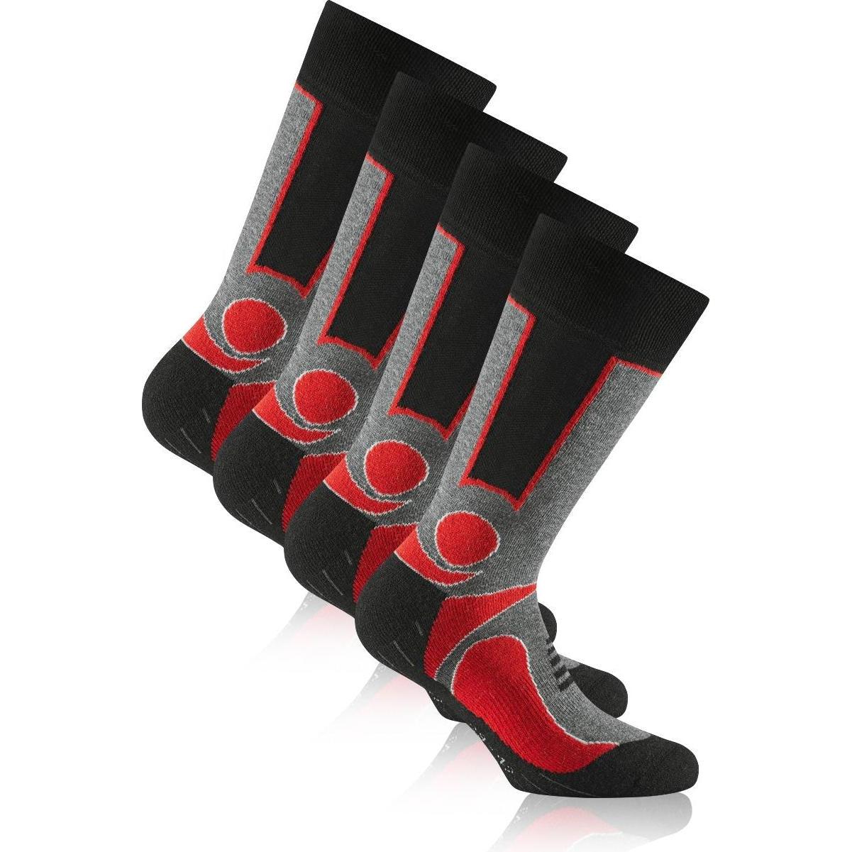 Rohner, Unisex, Sportsocken, Trekking (39 - 42), Rot, Schwarz
