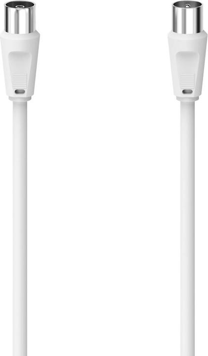 Actual product image Hama Antenna cable, coax male - coax female, 5.0 m, 90 dB, White (90 dB, Antenna cable)