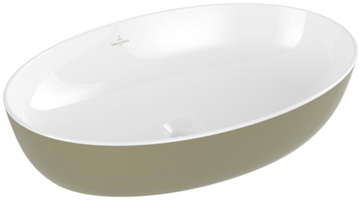 Villeroy & Boch V&B Aufsatzwaschtisch ARTIS 610x410mm, ohne ÜL sage green (410 mm, 610 mm)