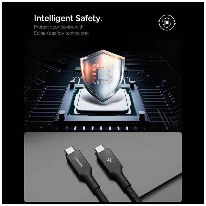 Produktbild Spigen Kabel EB24015CC Essential USB-C 240W 1.5m czarny (1.50 m, USB 4.0, 240 W)