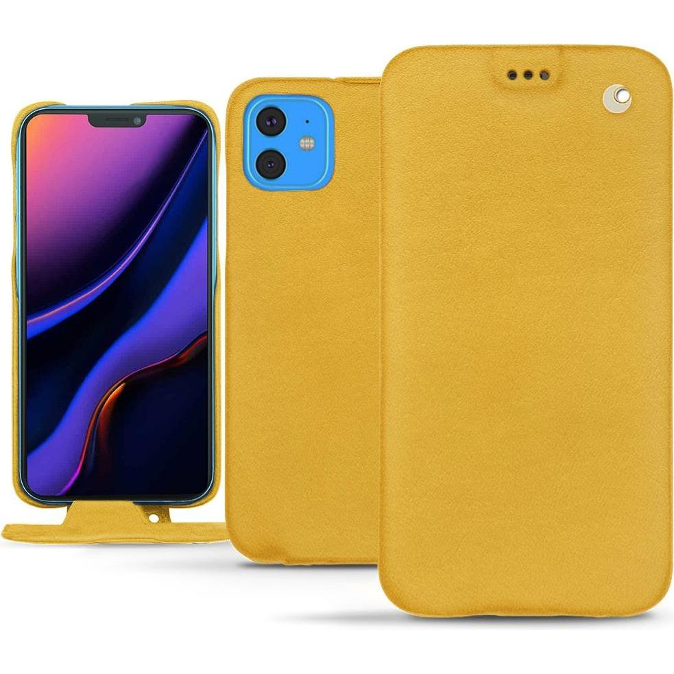 Noreve Lederschutzhülle vertikal (Apple iPhone 11), Smartphone Hülle, Orange