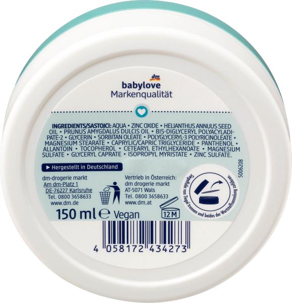 Image du produit dm babylove Crème de protection des plaies ultra sensitive