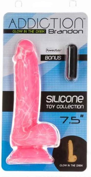 Actual product image Naked Addiction Brandon Glow In The Dark Dildo 19 cm