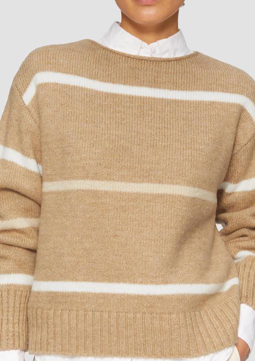 Produktbild S.Oliver Strickpullover Gestreifter Strickpullover mit Rollkante (48)