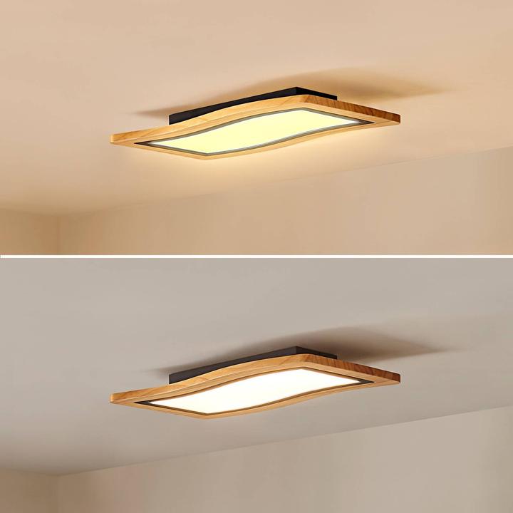 Produktbild Lucande Joren LED-Deckenleuchte Holz einflammig (1140 lm)