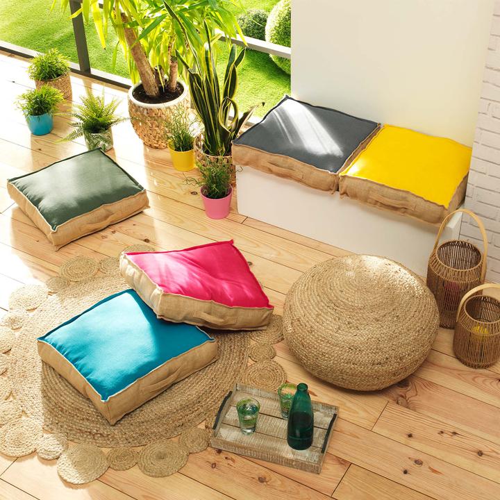 Actual product image Natura Punto Cotton and Jute Floor Cushion (45 x 45 x 10 cm)