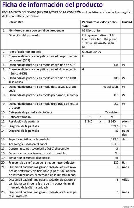 Produktbild LG OLED83C54LA (83", C5, OLED, 4K, 2025)