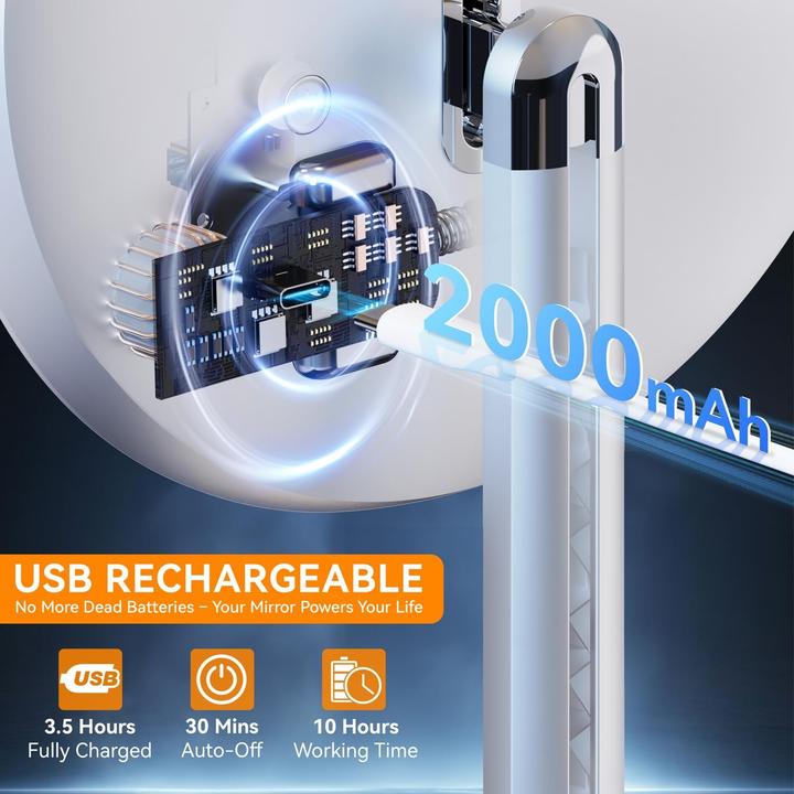 Image du produit Auxmir LED Schminkspiegel mit 10-facher Vergrösserung