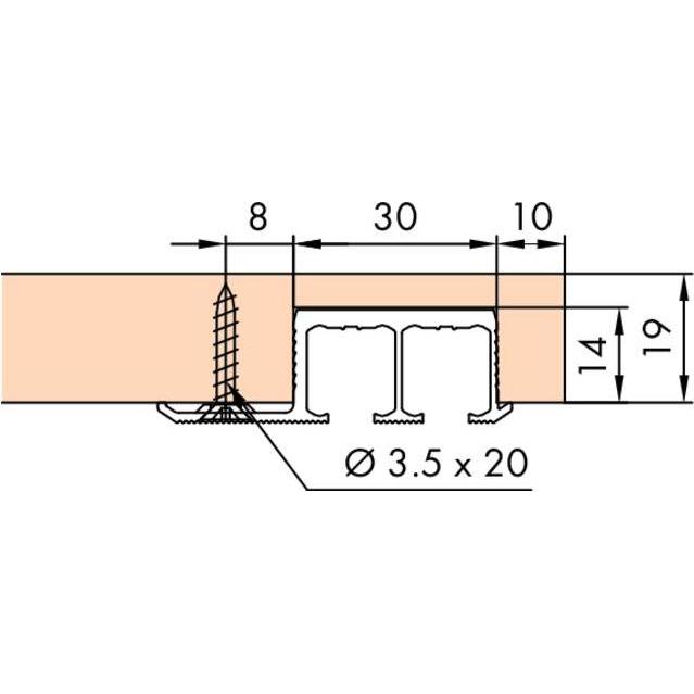 Thumbnail - HAWA, Türbeschlag + Scharnier, Doppellaufschiene -CLIPO 16