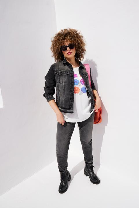 Actual product image Ulla Popken Raw Hem Denim Jacket (62)
