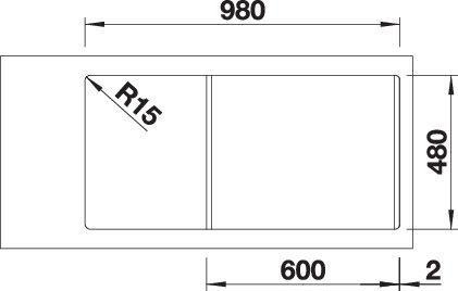 Actual product image Blanco Sona XL 6 S (100 cm, 50 cm)