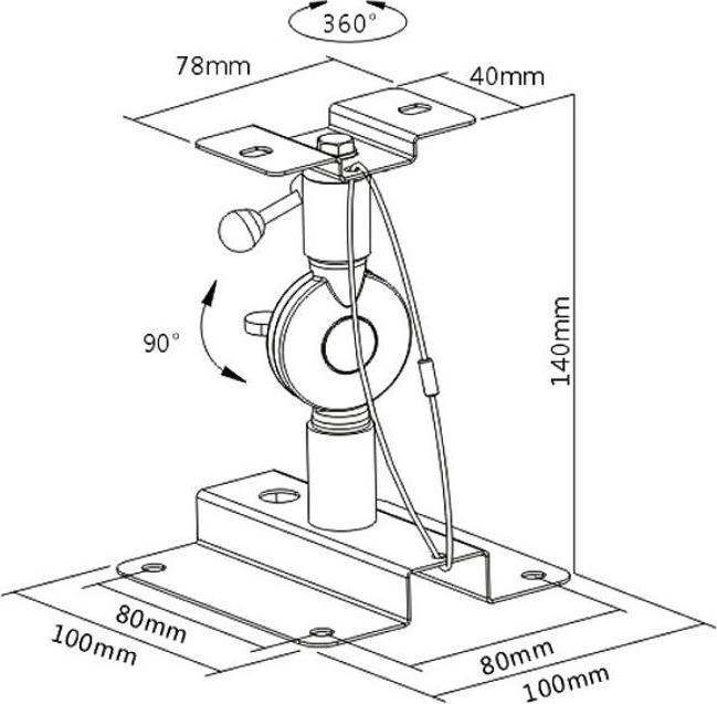 Productafbeelding Maclean MC-553 - 2x muurbeugels voor luidsprekers zwart 15 kg (1 paar, Wandmontage, Kantelbaar)