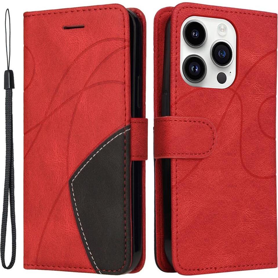 Cover-Discount iPhone 15 Pro - Dual-color Etui Hülle rot (Apple iPhone 15 Pro), Smartphone Hülle, Rot