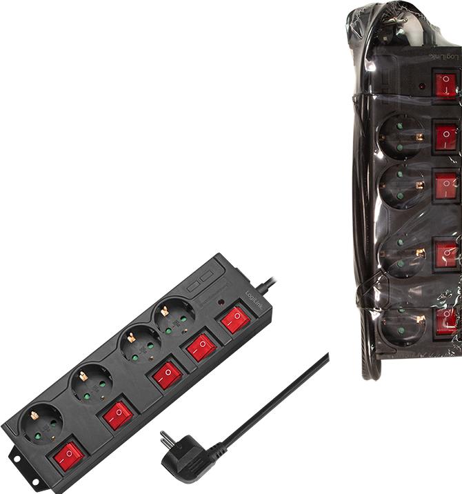 Produktbild LogiLink Steckdosenleiste (4 x, CEE 7/3, 1.50 m)