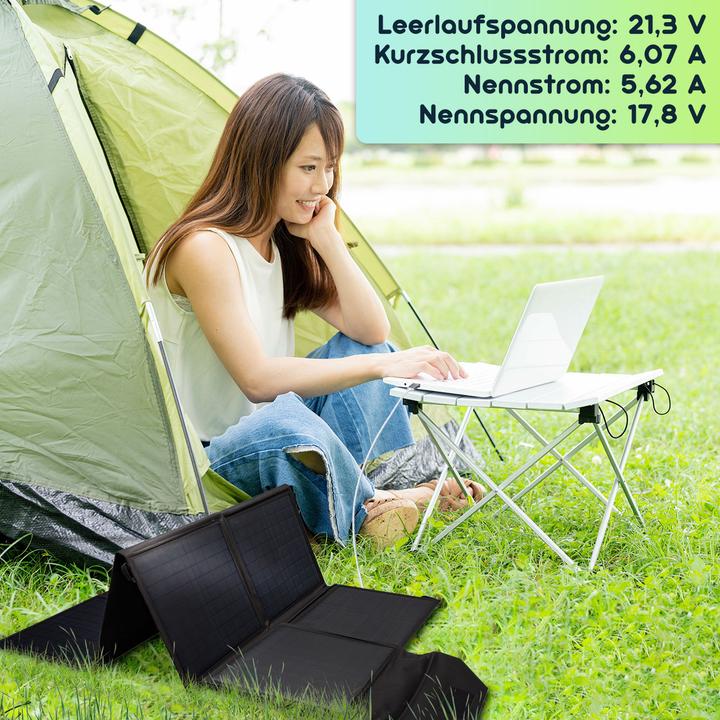 Produktbild Casativo Faltbares Solarpanel, 8 monokristalline Solarzellen, 100 Watt (100 W, 4.40 kg)