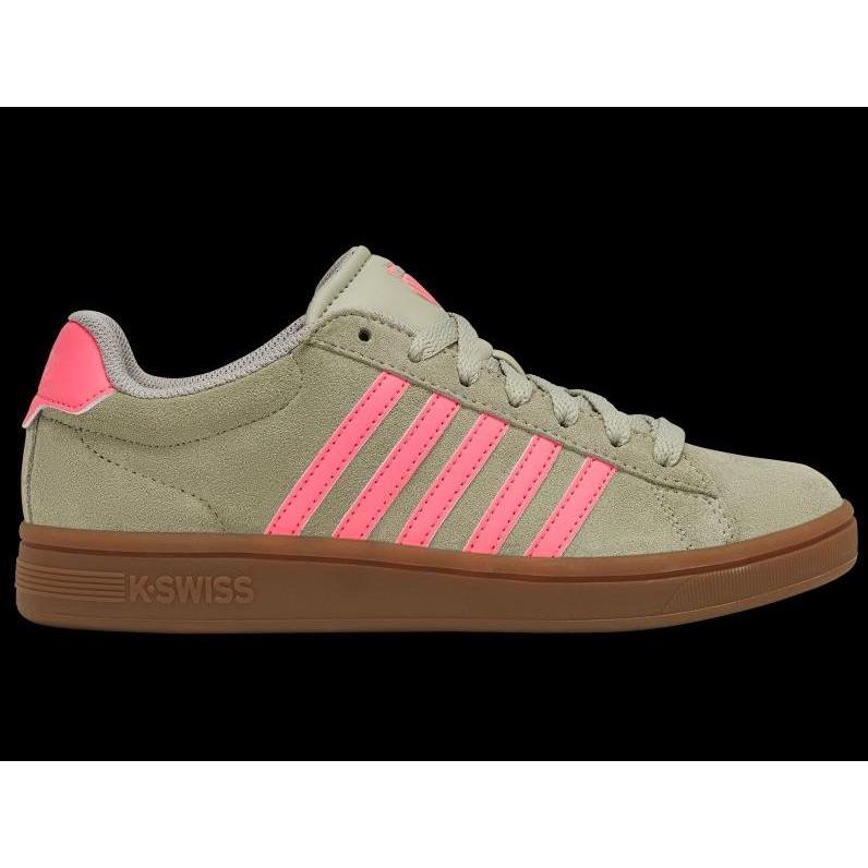 K-Swiss, Donne, Scarpe da tennis, Court TIEBRK II (40), Verde, Multicolore, Pink, Grigio