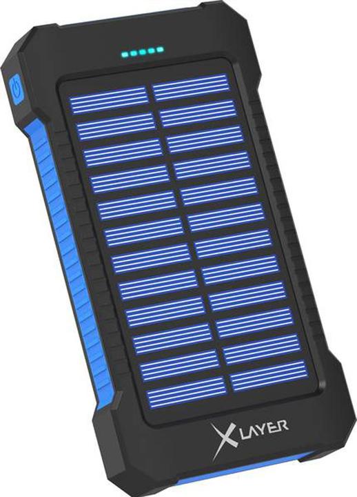 Actual product image Xlayer Powerbank PLUS Solar Black/Blue 8000mAh (8000 mAh, 5 W, 29.60 Wh)
