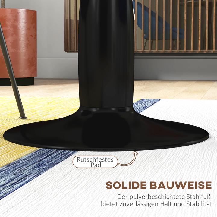 Image du produit Homcom Esstisch MDF, Stahl Schwarz (70 x 74 cm)