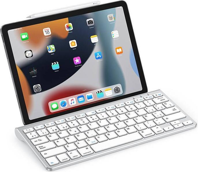 Immagine prodotto Omoton Tastiera wireless per iPad KB088 con supporto per tablet (argento) (iPad)