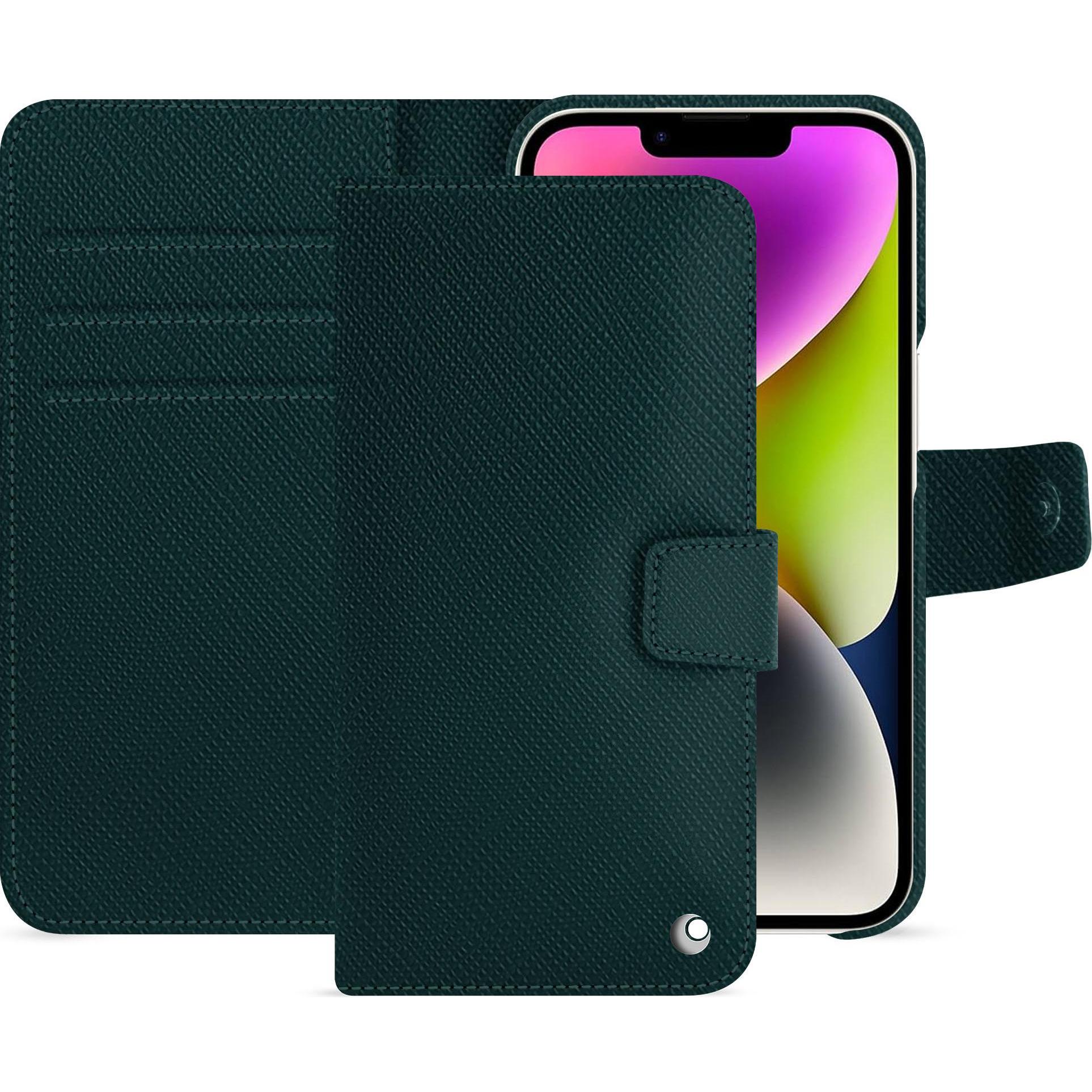 Noreve Lederschutzhülle Apple iPhone 15 Plus (Apple iPhone 15 Plus), Smartphone Hülle, Grün