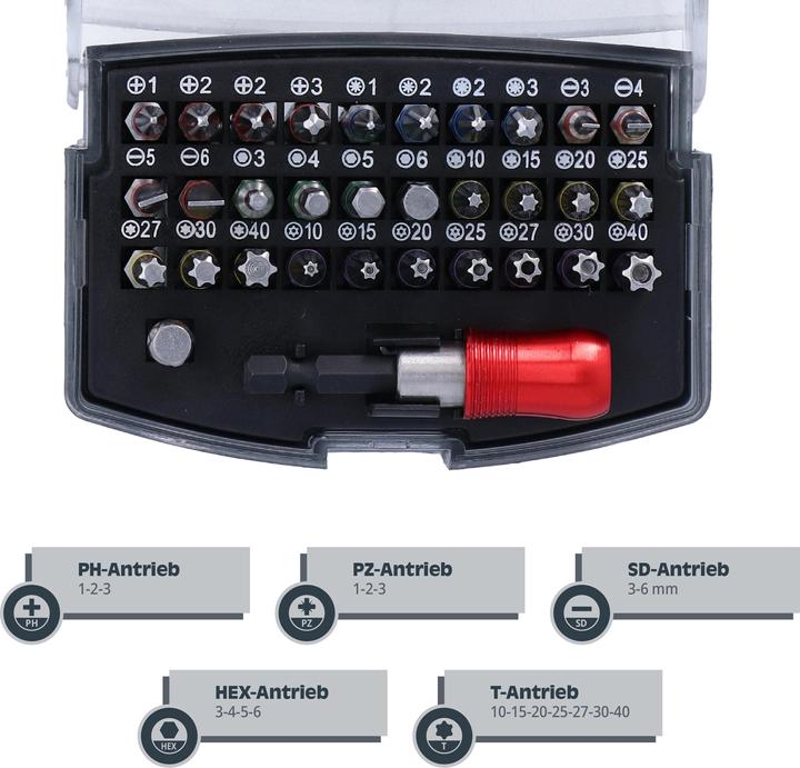 Produktbild Helpmate Bitsatz Standard, mit Bithalter, 32-teilig (Bit-Adapter)