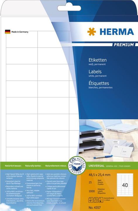 Produktbild HERMA Universal Etiketten A4
