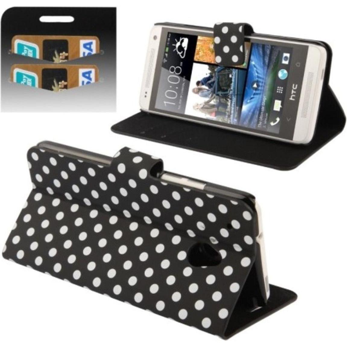 Thumbnail - König Design Schutzhülle Handytasche (Flip Quer) für Handy HTC One mini M4 Schwarz / Weiss (HTC One Mini), Smartphone Hü...
