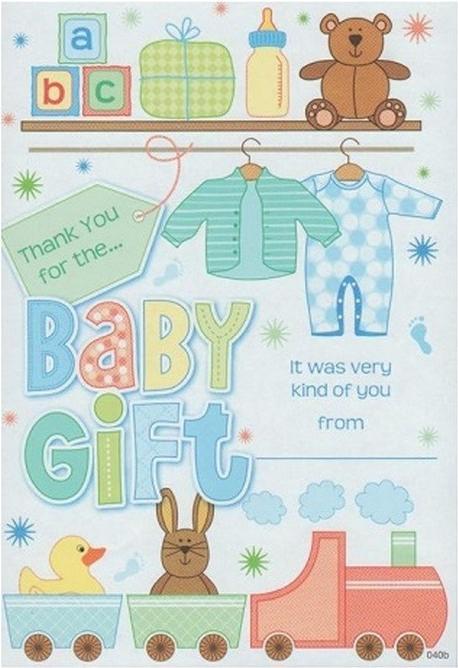 Generic Thank you For The Baby Gift Biglietto d'Auguri Misura Confezione 20 (20 pz.)