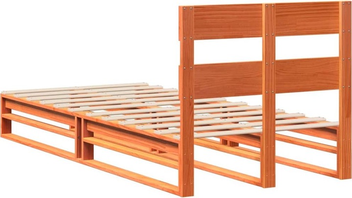 Immagine prodotto VidaXL Letto in legno massiccio Letto in legno Letto pallet con testiera 140x190cm pino (140 x 190 cm)