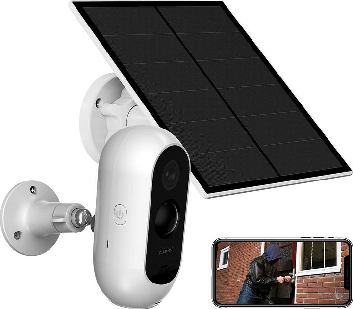Produktbild 7links Akku-Outdoor-IP-Überwachungskamera, Full HD, WLAN & App + Solarpanel