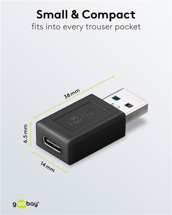 Actual product image Goobay USB A 3.0 to USB-C (USB-C, USB 3.0, 3.80 cm)