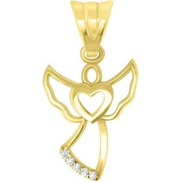 Brilio Silver - Sparkling Gold Plated Heart Necklace NCL53R, Handykette, Gold
