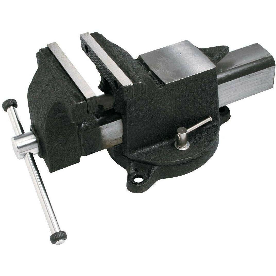 Kraftwerk, Schraubstock + Zwinge, Stahl-Schraubstock (120 mm)