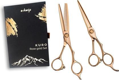 Actual product image E-kwip Kuro SET 5.5" hair scissors and mo (13.97 cm)