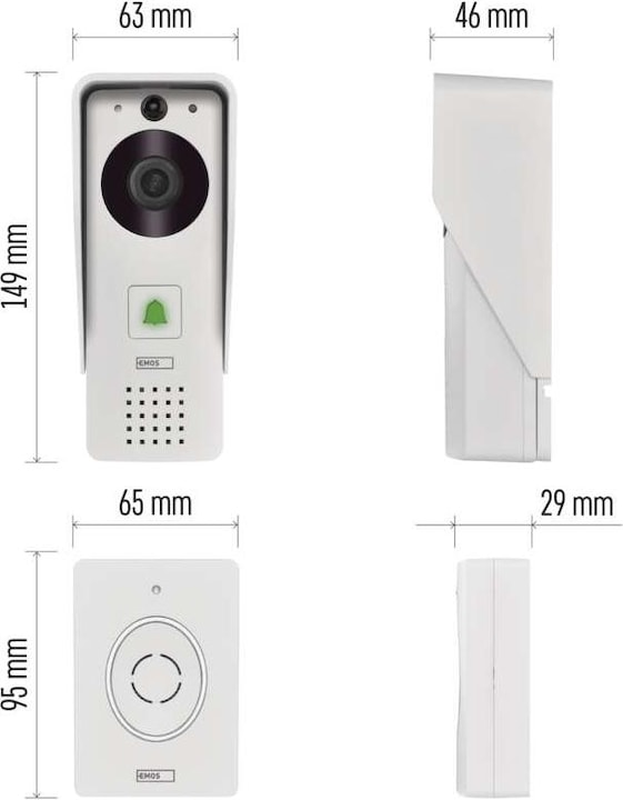 Actual product image Emos GoSmart videozvonek IP-09D DC (Wi-Fi)