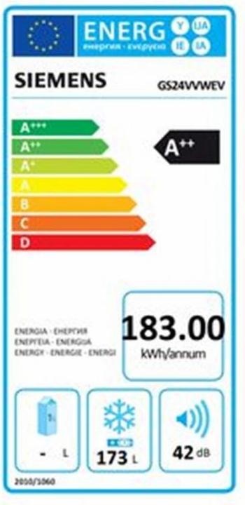 Energie-Label Siemens GS24VVWEV (Freistehend, 182 l)