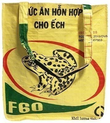 Produktbild Bekos Upcycling - Grosser Shopper aus recycelten Futtersäcke Frosch gelb