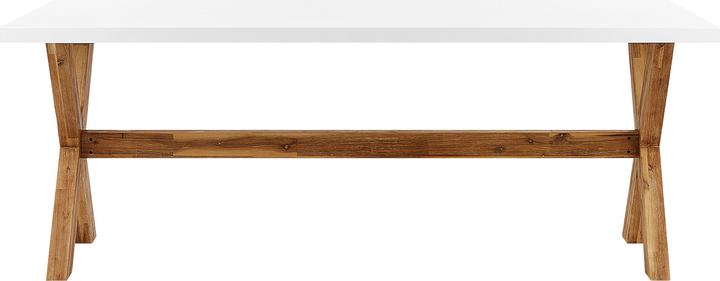 Produktbild Beliani Gartenmöbel Set Faserzement 200 x 100 cm 6-Sitzer Stühle weiss / schwarz OLBIA (200 cm)