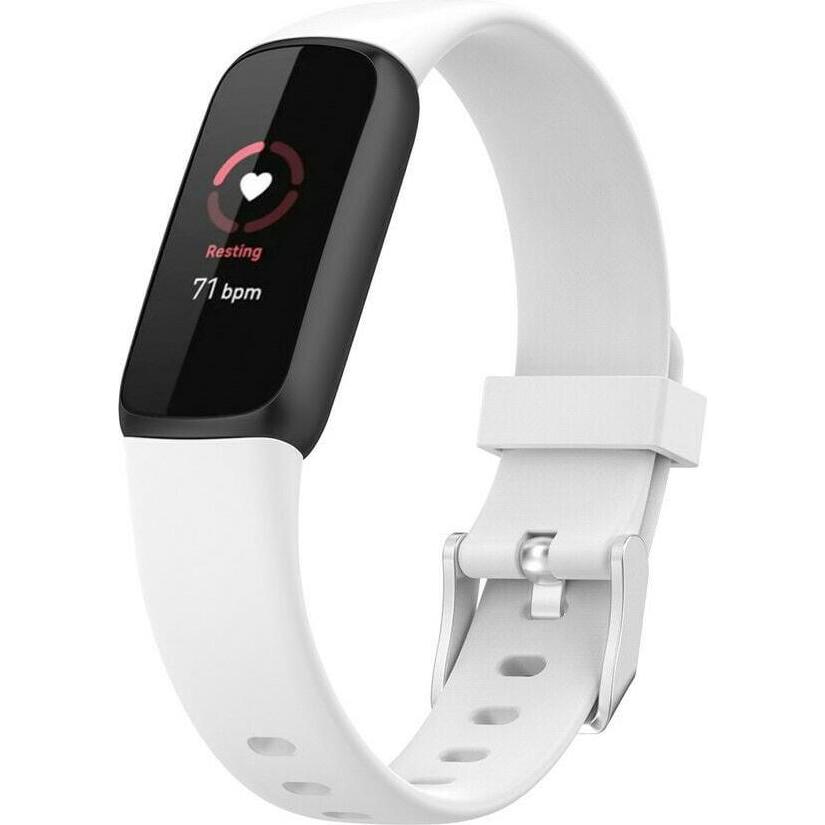 Strap-it Silikonarmband (Silikon, Fitbit Luxe), Uhrenarmband, Weiss