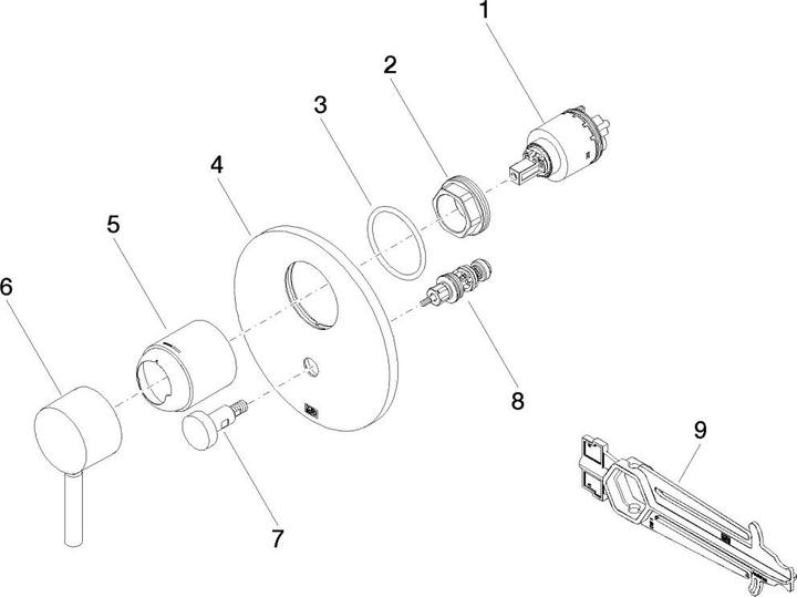Image du produit Dornbracht Dornb Mitigeur monocommandé encastré META avec inverseur noir mat